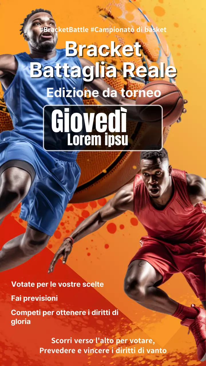 Annunci elettorali kitsch della March Madness rossi e arancioni