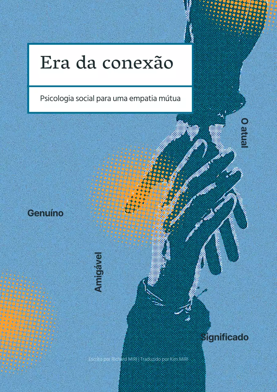 Capa retro de psicologia social em azul claro e laranja