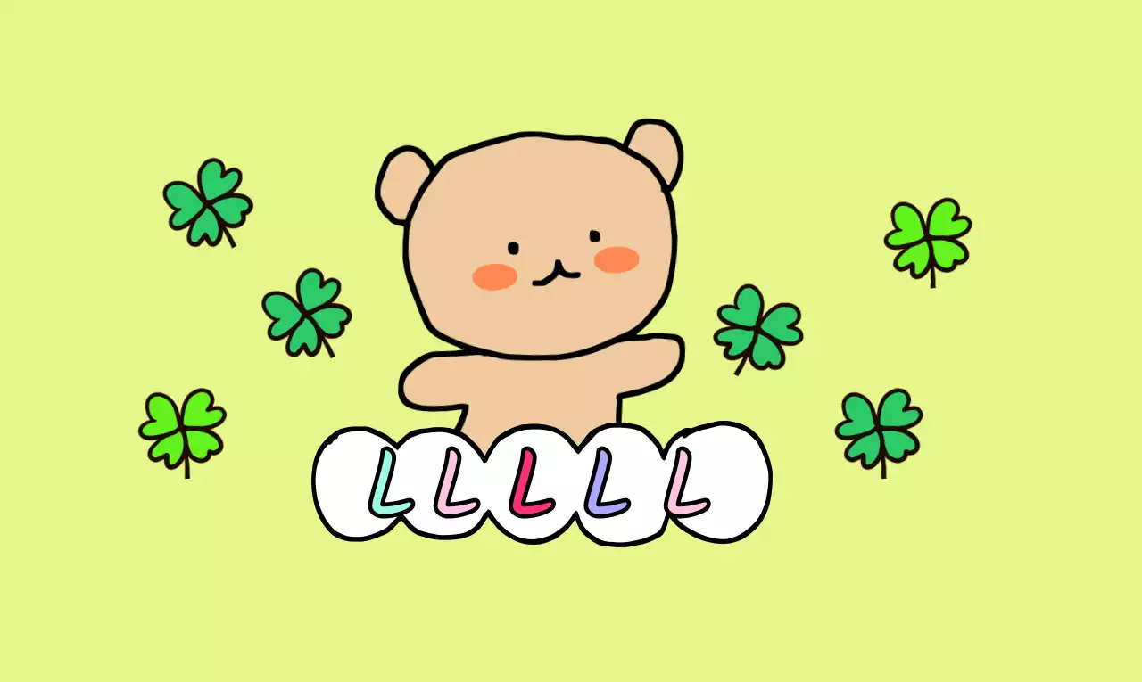 Simpáticos amuletos de la suerte con personajes dibujados a mano