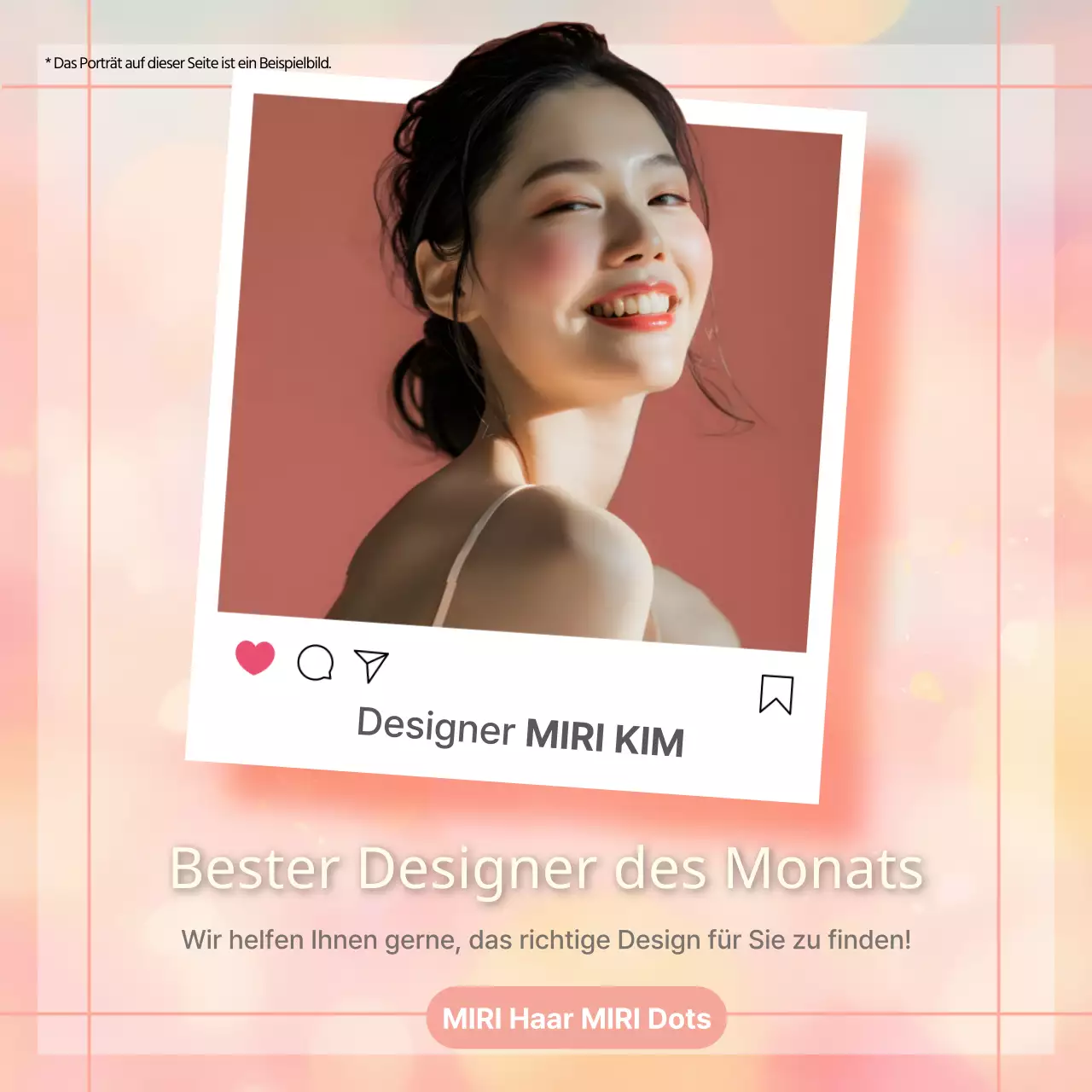 Werbung für einen kitschigen Friseurtermin in Pink und Gelb