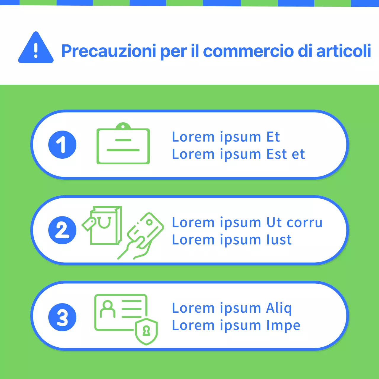Un mercato di condivisione in verde e blu