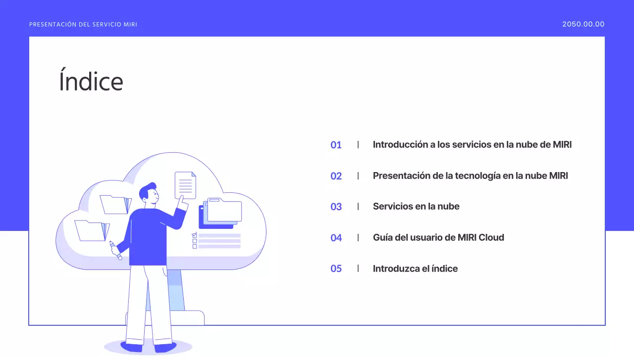 Un sencillo folleto morado de servicios a empresas