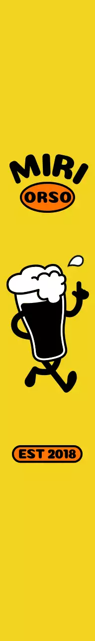 Ristorante di pollo con personaggio di birra su sfondo giallo