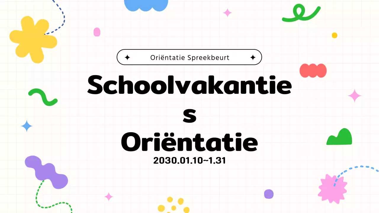 Beige en zwart, gezellige vakantiespecials oriëntatiepresentatie