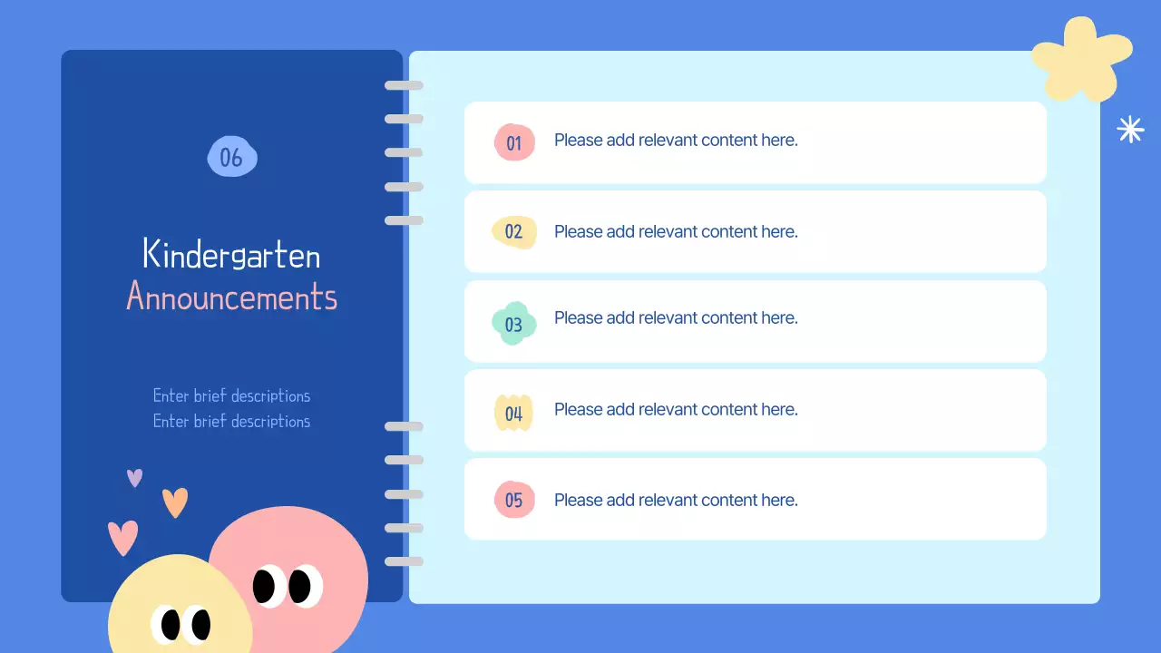 Blue Playful Kindergarten Guide Presentation