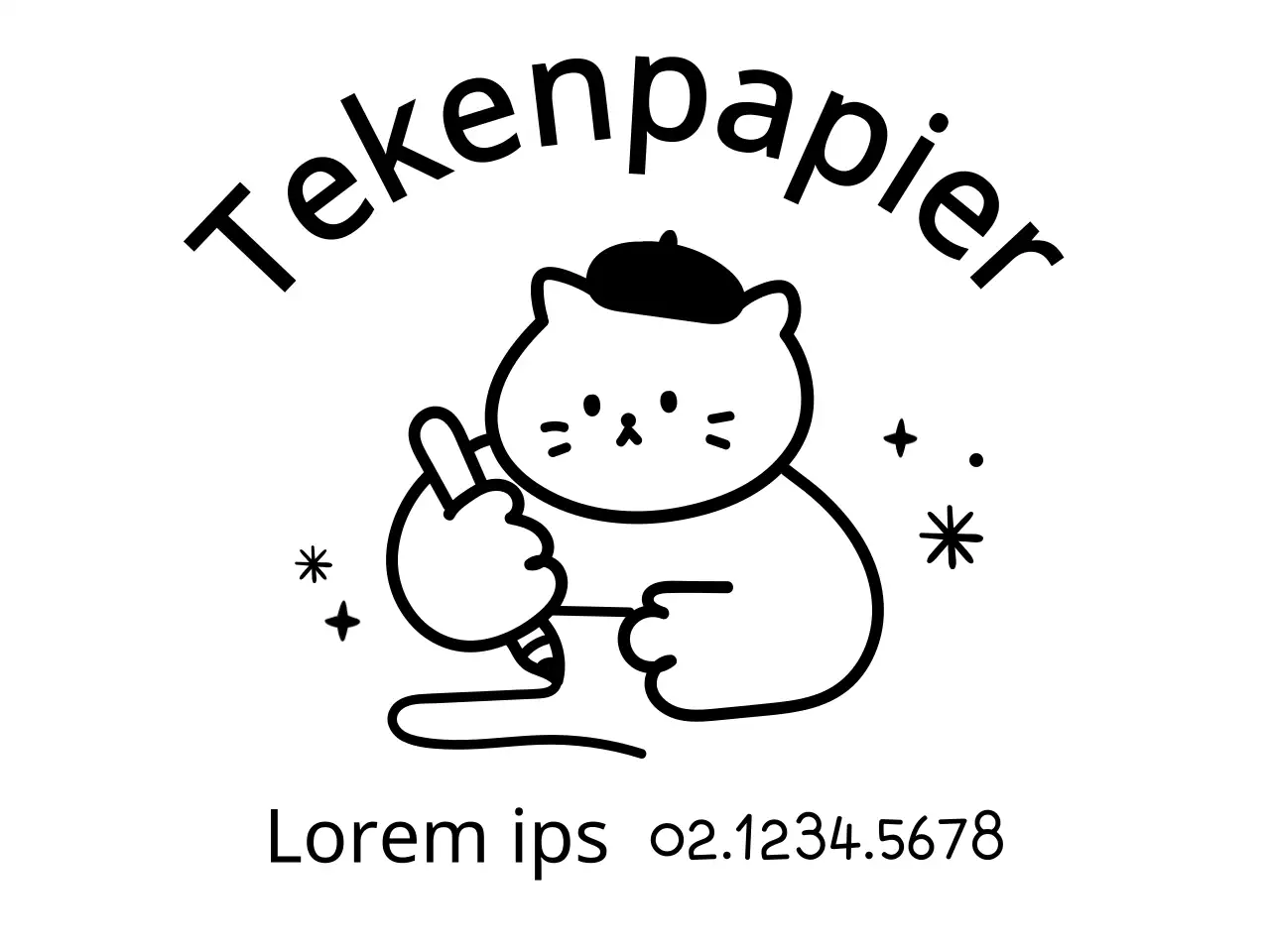 Promotie kunstacademie met schattige kattenillustraties