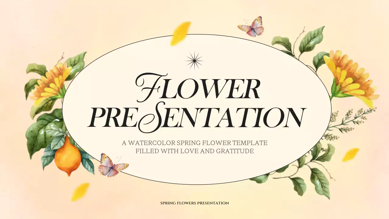 Beige Elegant Flower Template Presentation