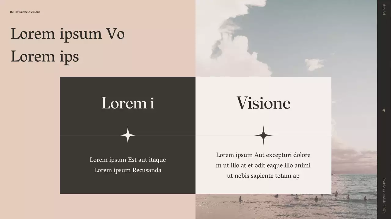 Un semplice profilo aziendale di storytelling in beige