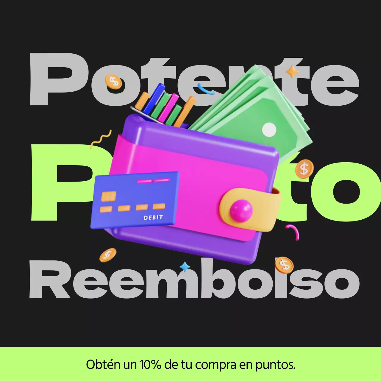 Cyberpunk points payback post en negro y verde lima