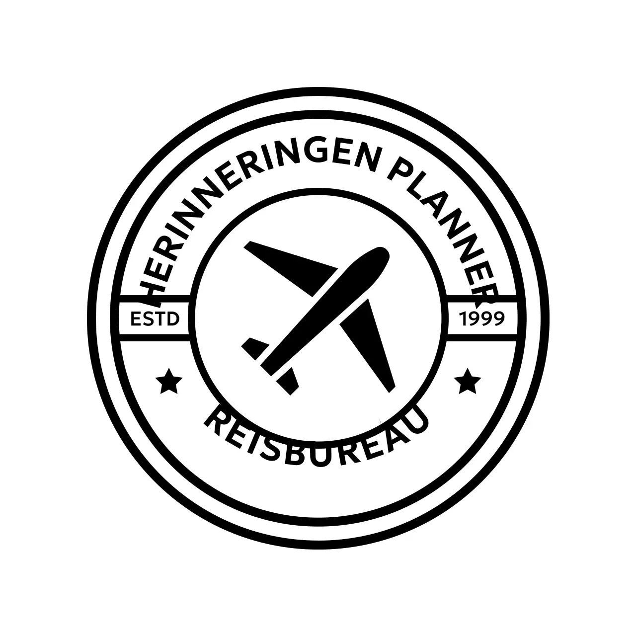 Een strak, stijlvol reisstempellogo