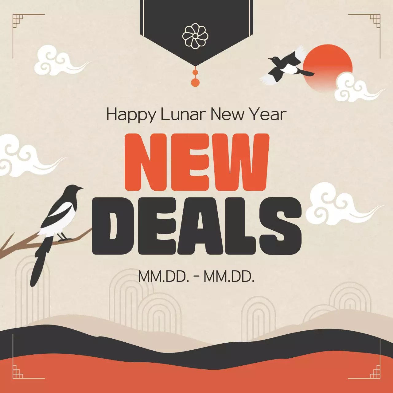 Orange Traditional New Deals Promotion Instagram Post