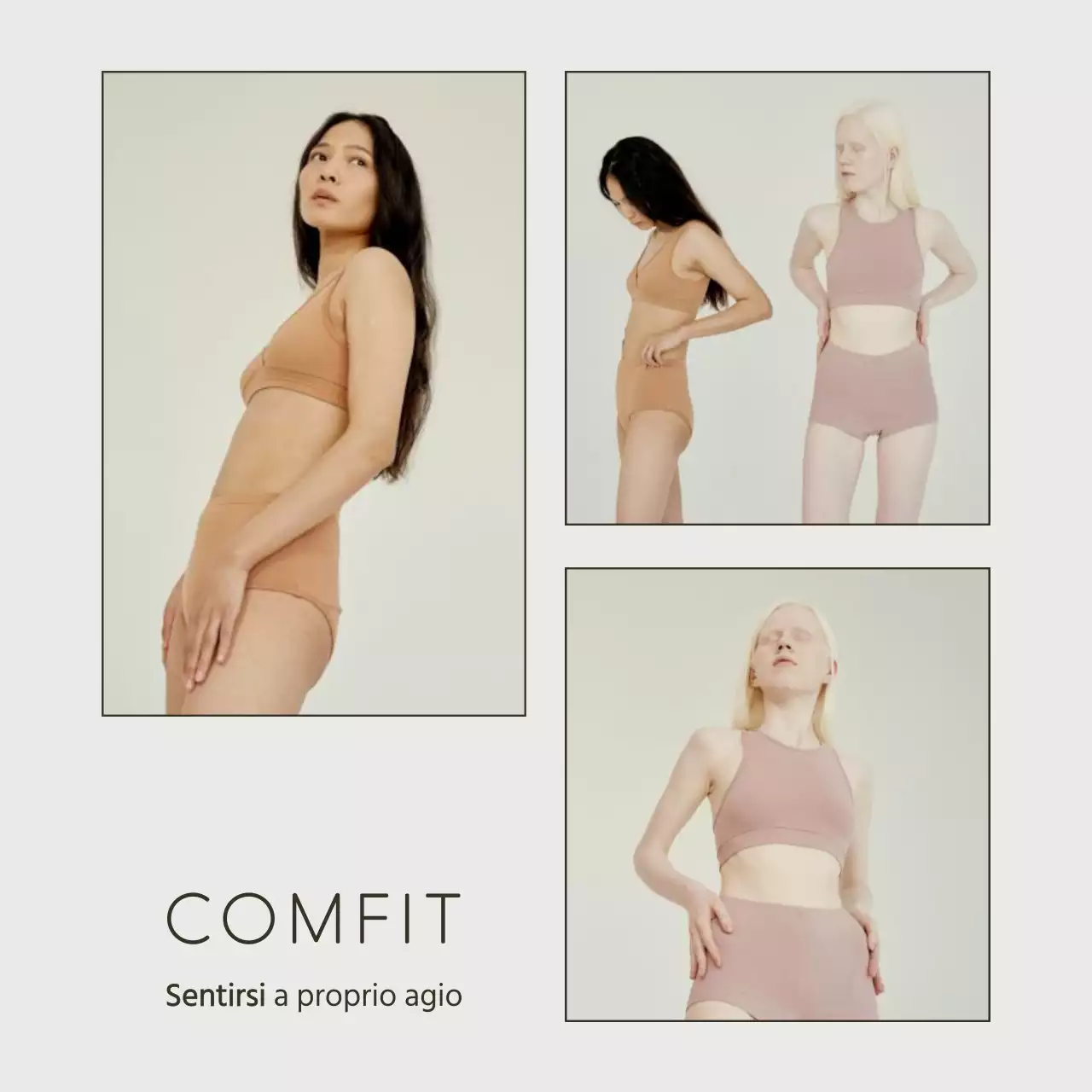 Pubblicità di biancheria intima semplice in bianco e chartreuse