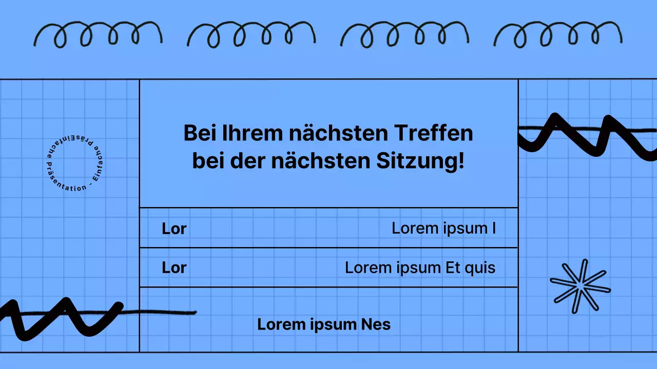 Kitschige Sitzungsunterlagen in Blau