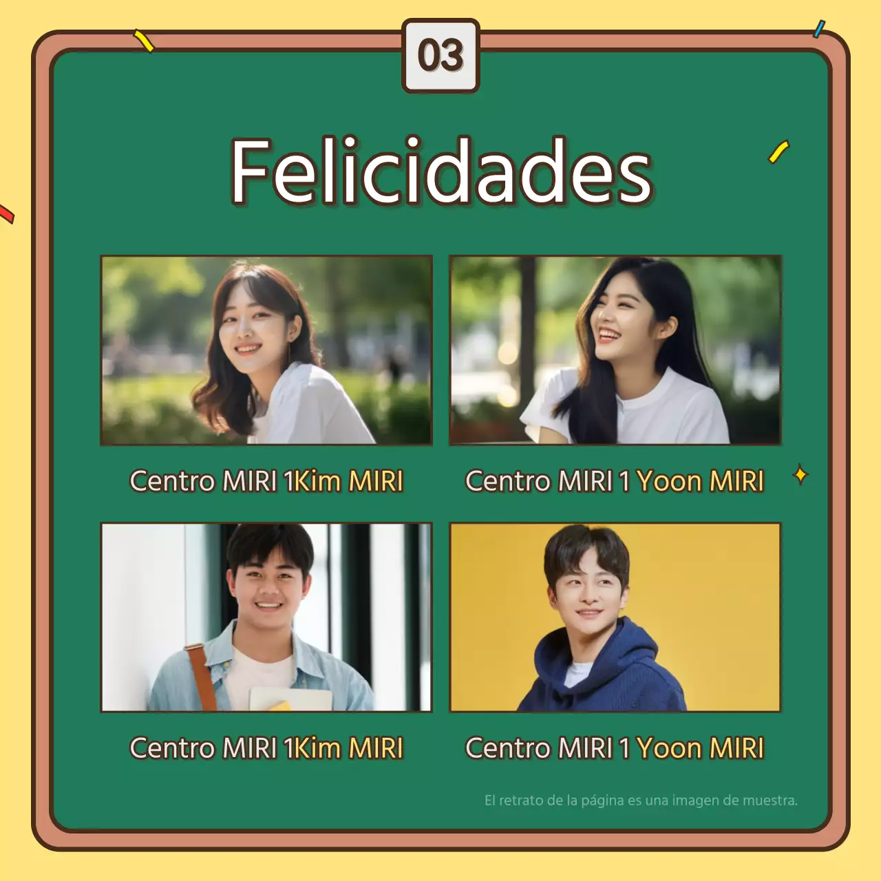 Un precioso post de graduación amarillo y verde