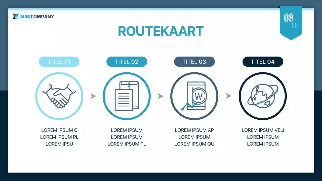 Eenvoudige zakelijke presentatie in mint en marineblauw