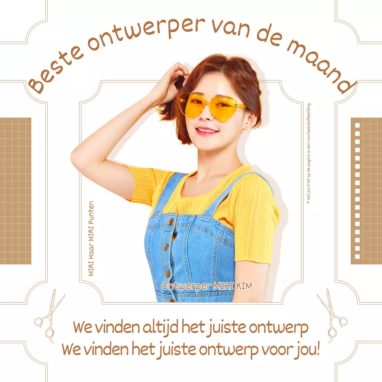 Promoot een bruine, retro kapper