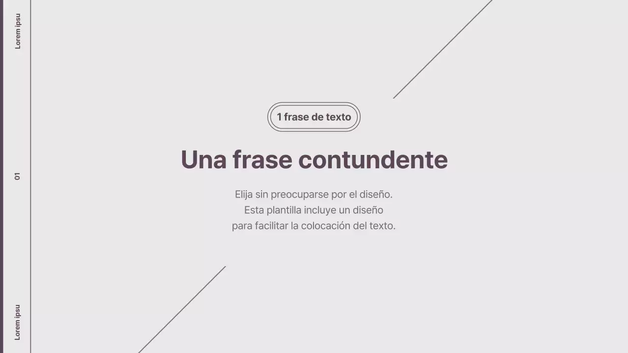 Explicación del diseño de estilo minimalista en morado