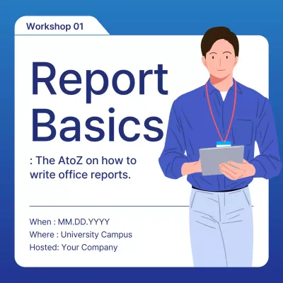 Blue Modern Report Guide Instagram Post