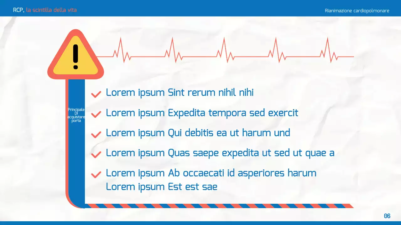 Materiale di formazione sulla RCP semplice in blu