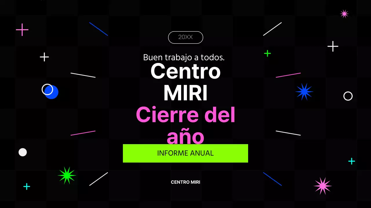 Informes financieros de fin de año en rosa fuerte y colores fluorescentes