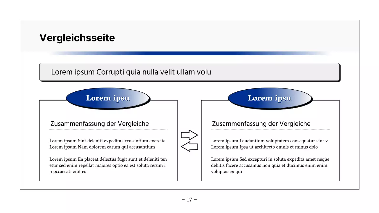 Basisbericht zum Ausdrucken in Marineblau und Grau