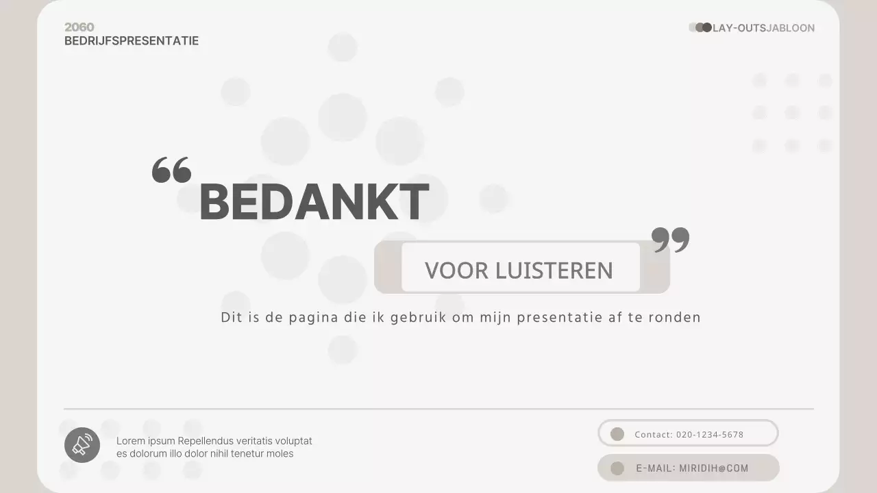 Een eenvoudige, beige bedrijfspresentatie