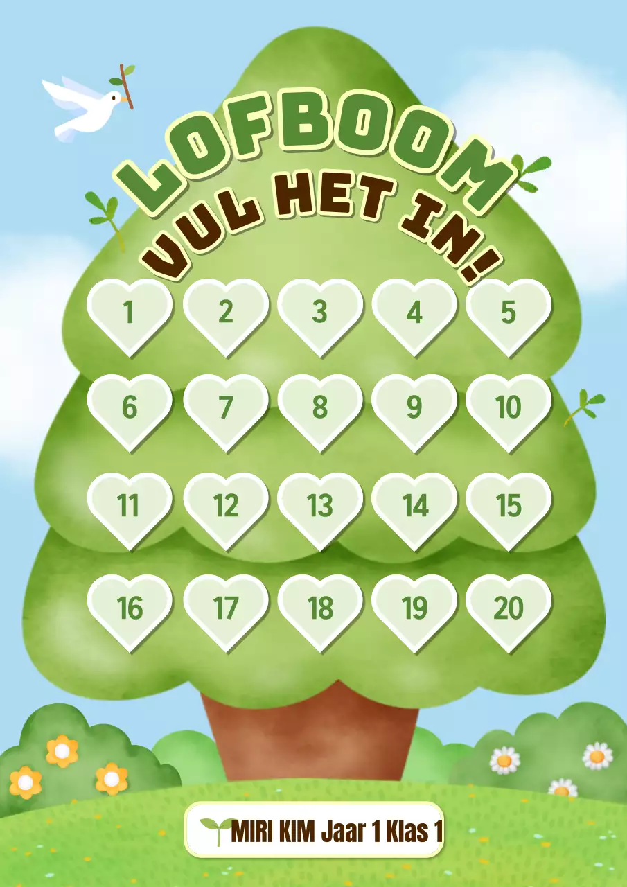 Schattige groene en lichtblauwe Well Done compliment stickerhoes