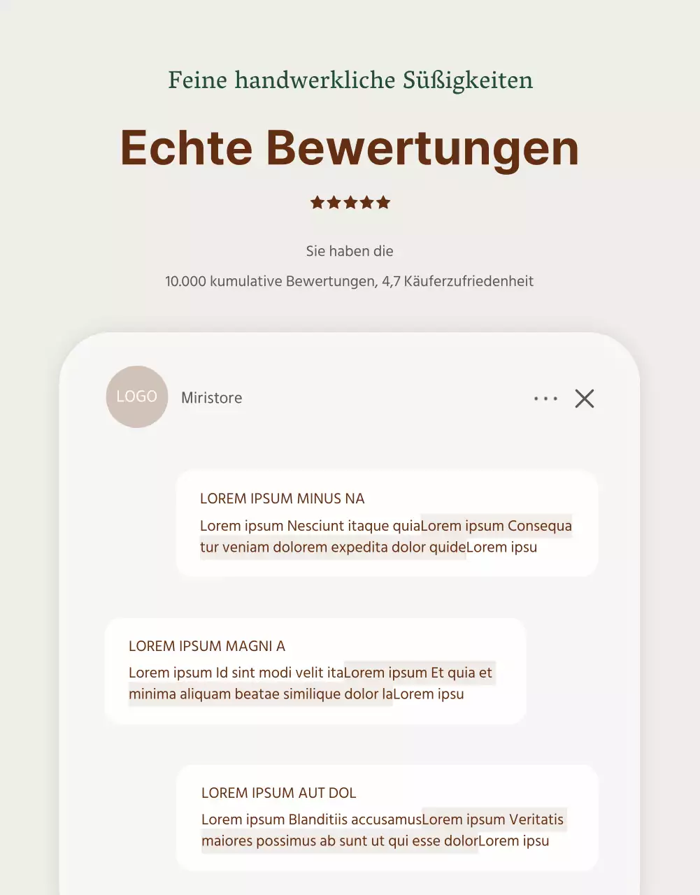 Werbung für ein einfaches hanwa Weihnachtsgeschenkset in Beige und Braun
