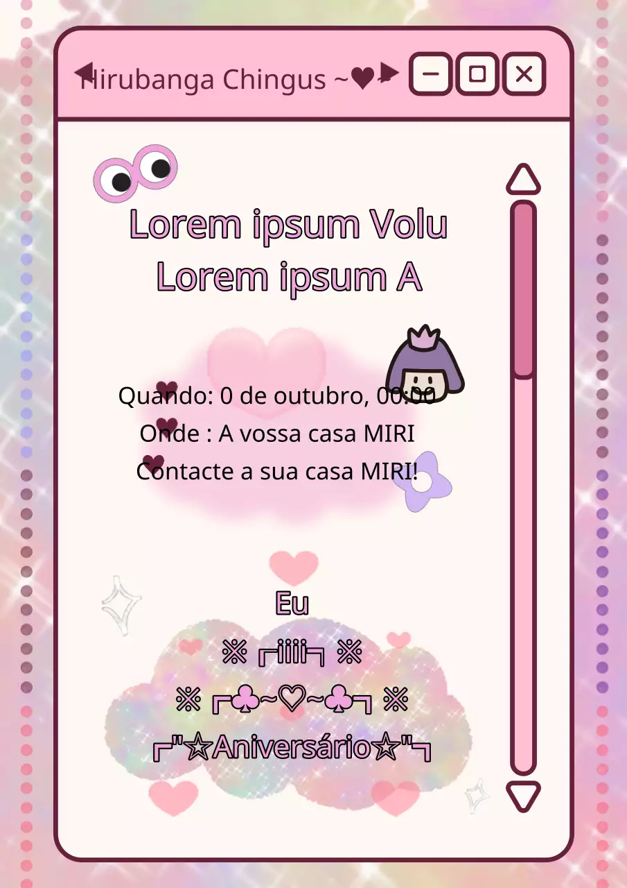 Convite de feliz aniversário com um conceito retro em cor-de-rosa
