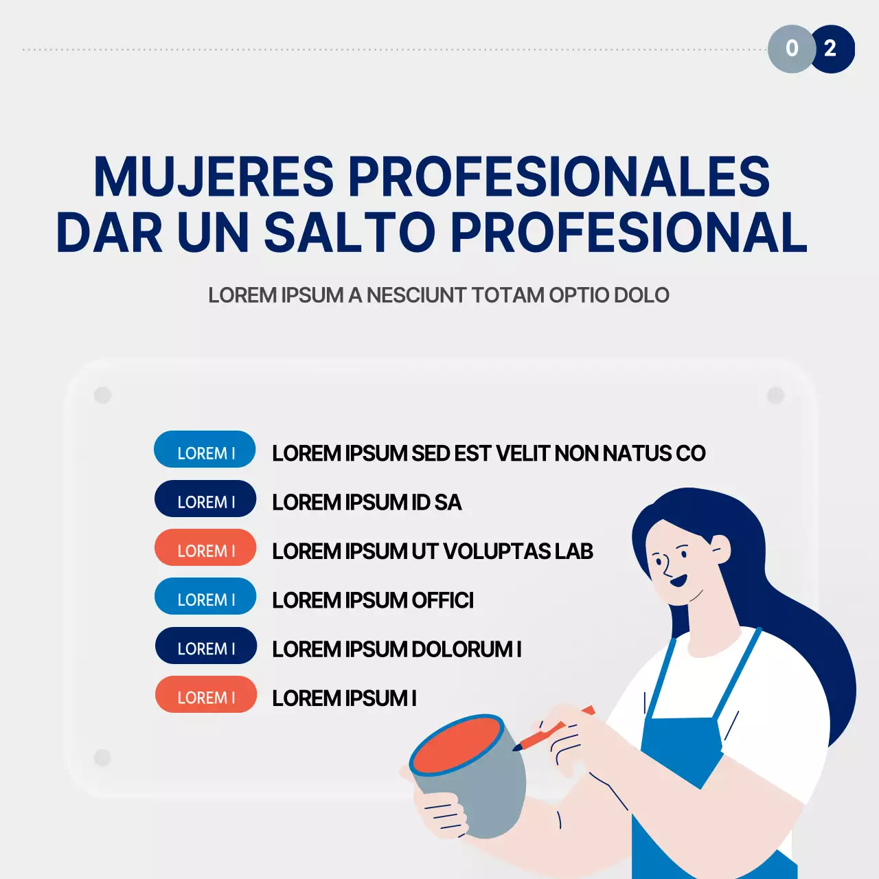 Sobre el programa de apoyo al empleo femenino de carrera simple rojo y azul