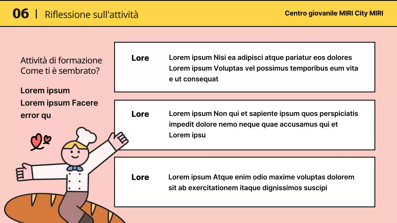 Presentazione del programma del centro giallo e rosa