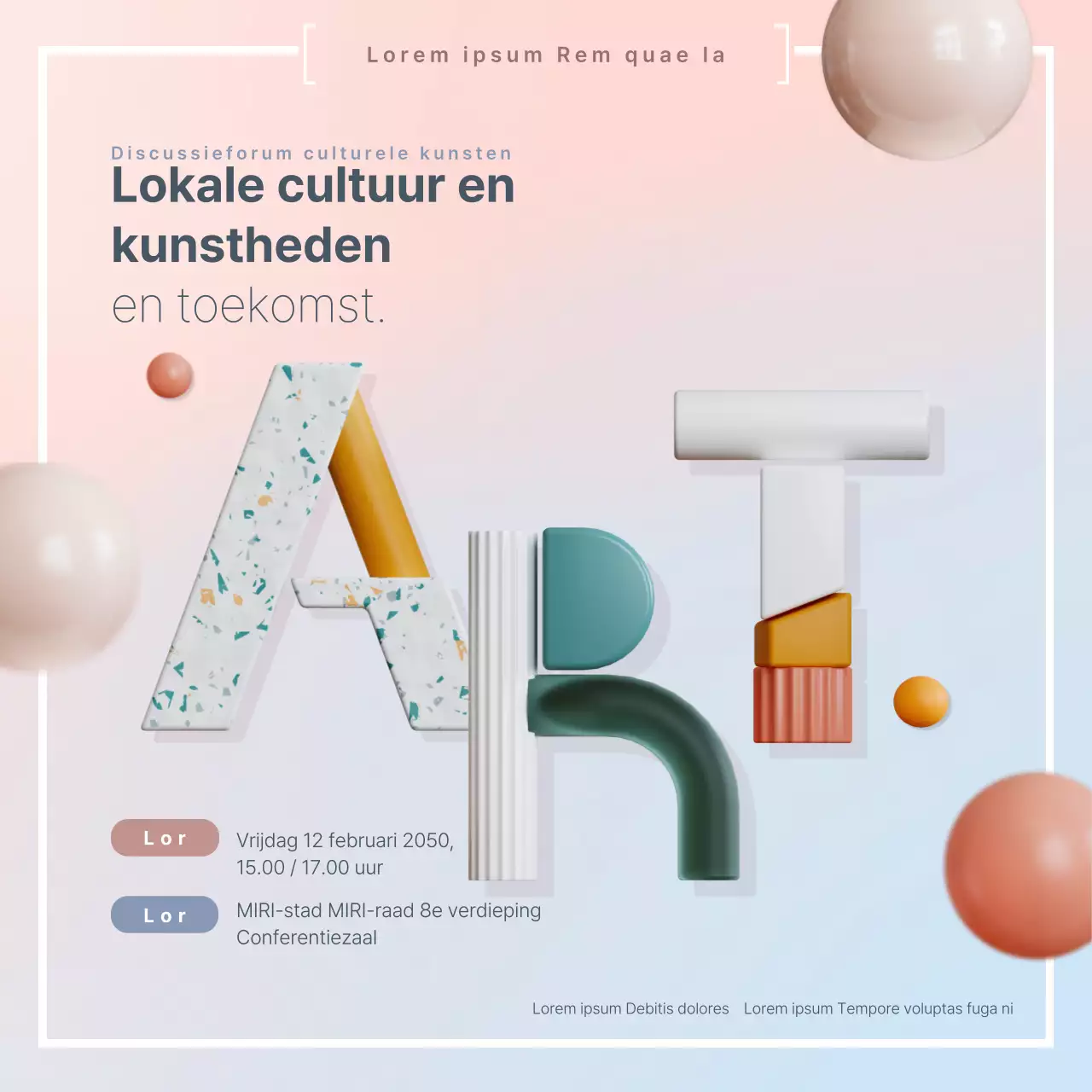 Een eenvoudig roze en lichtblauw verslag van het resultaat van de vergadering