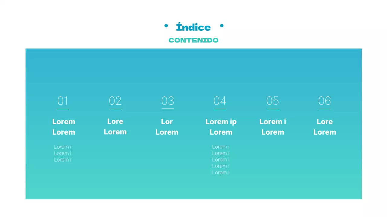 Una sencilla presentación comercial en azul y menta