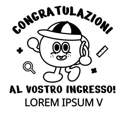 Merce per la celebrazione dell'ingresso alla scuola elementare con simpatiche illustrazioni di disegno