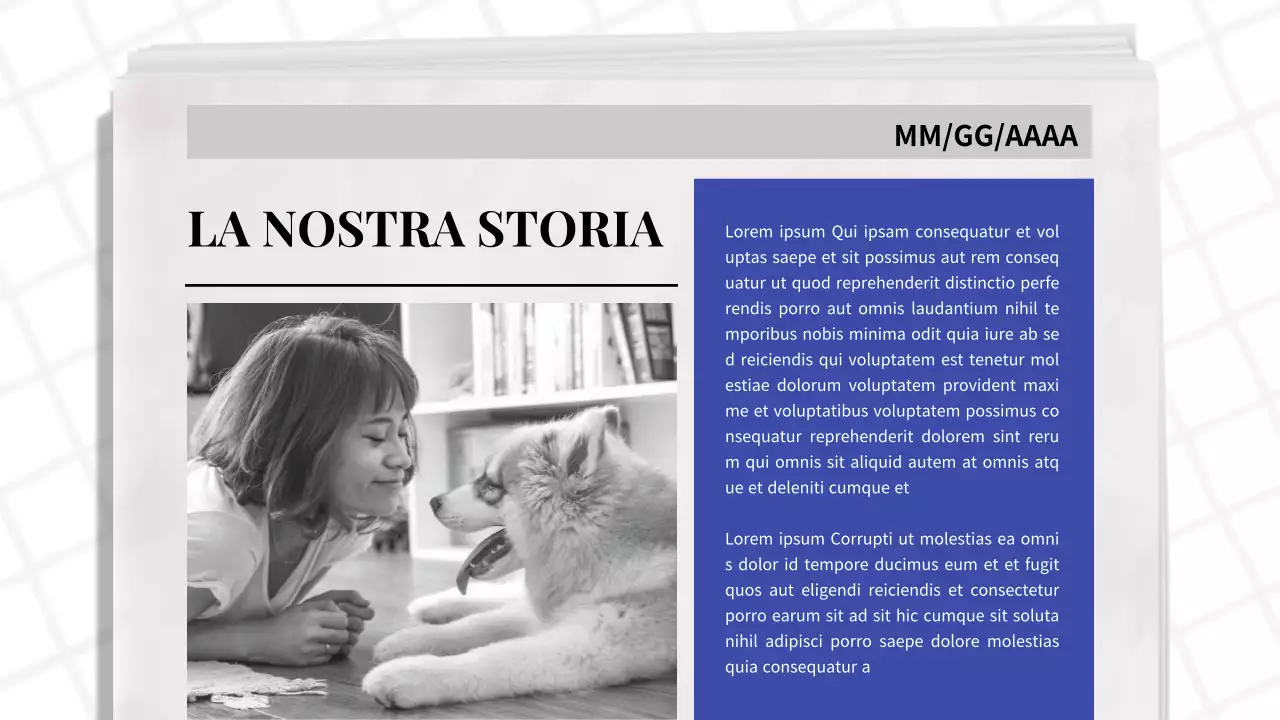 Rapporto d'affari a tema giornale classico blu e nero