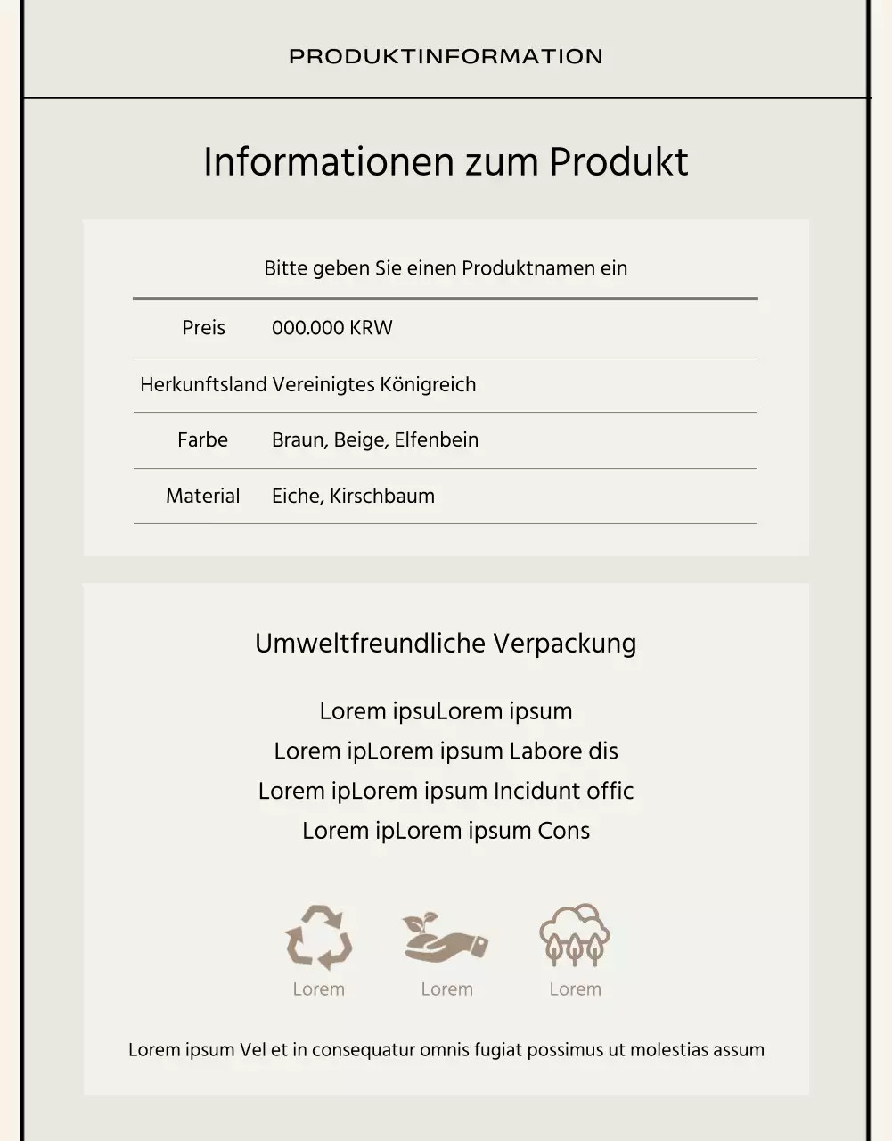 Basic-Style in Schwarz und Beige Markenzeichen des Handels