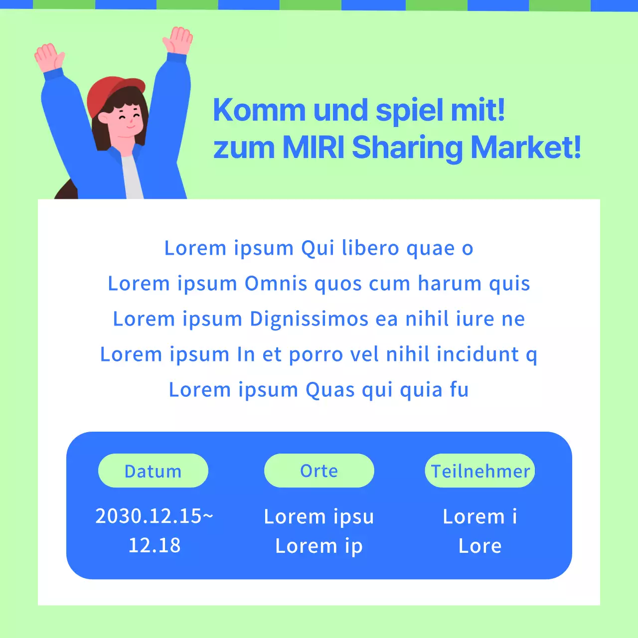 Ankündigung eines grünen und blauen Sharing-Marktes