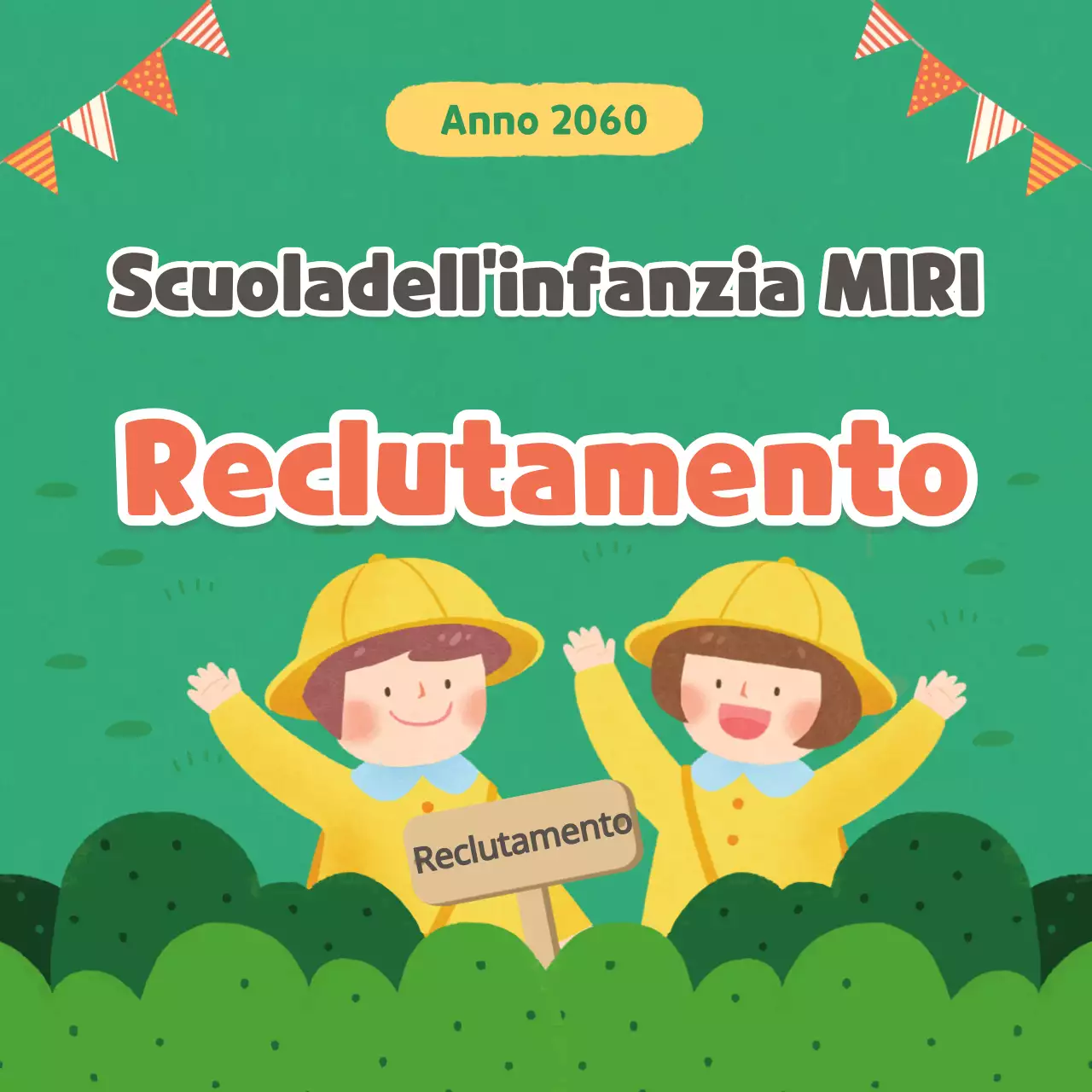 Annunci di asili nido verdi e gialli