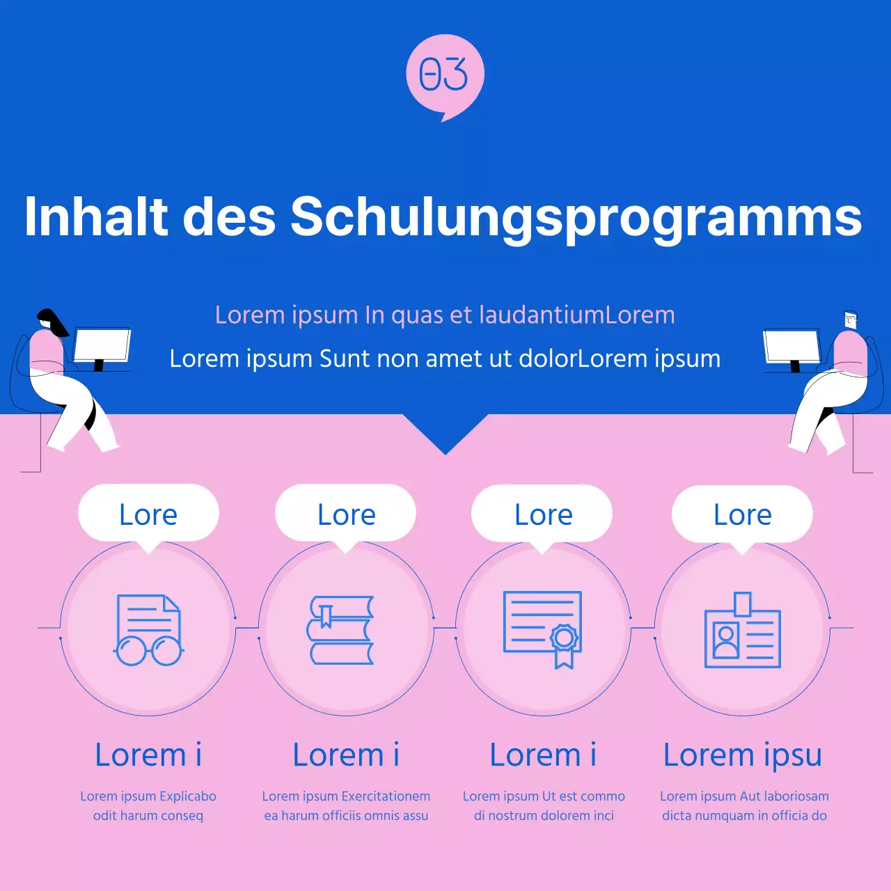 Förderung des modernen blauen und rosafarbenen Programms "Women's Career Leap