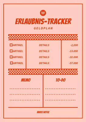 Kitschige rosa und rote Notizblöcke für Kleingeld