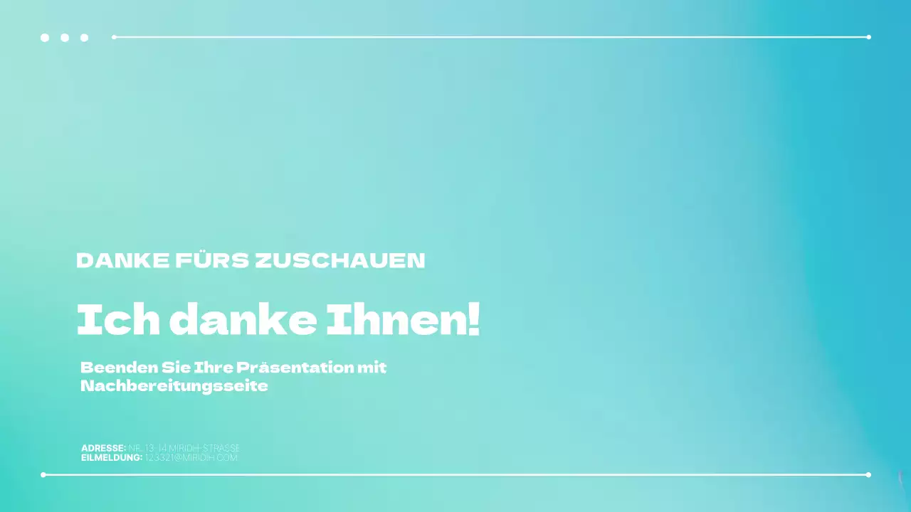 Eine einfache Geschäftspräsentation in Blau und Minze