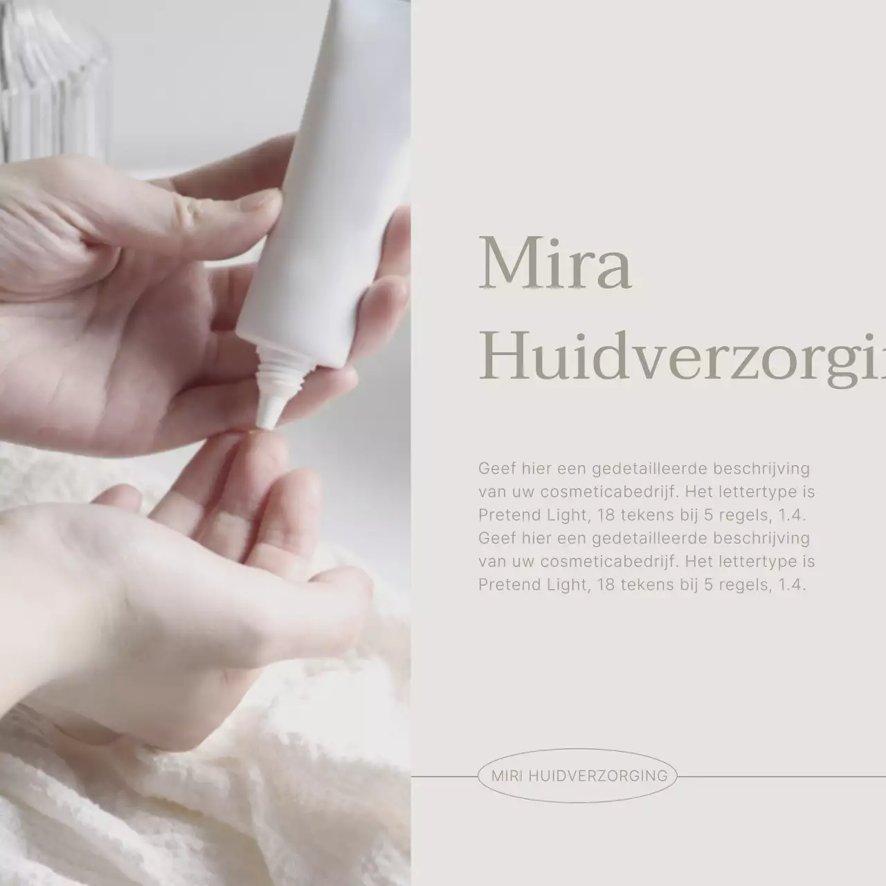 Bevorder eenvoudige cosmetische huidverzorging in beige