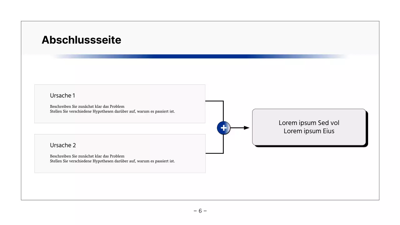 Basisbericht zum Ausdrucken in Marineblau und Grau