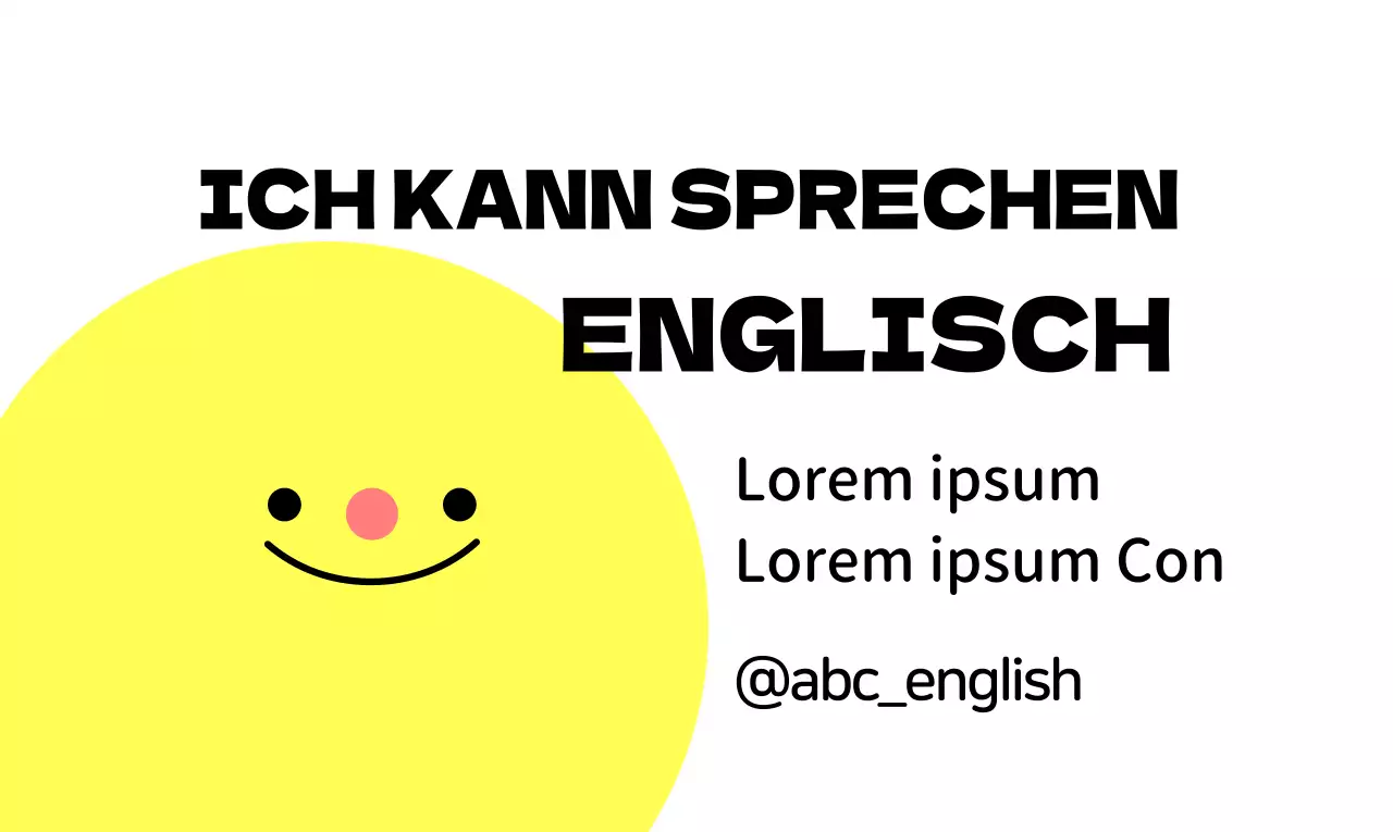 Gelb-schwarzes Werbekonzept für eine englische Sprachschule