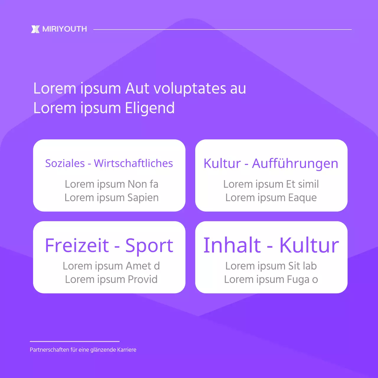 Ein einfaches lila-weißes Werbefeld für die Gemeinschaft