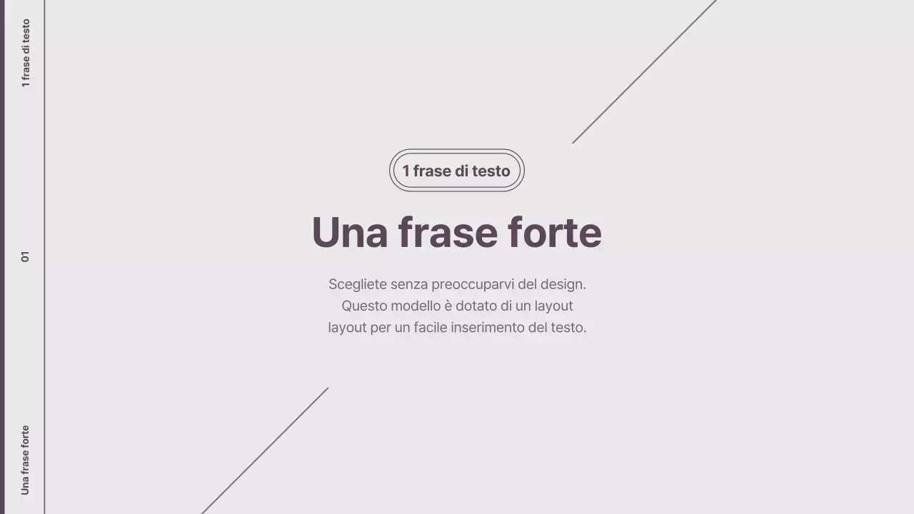 Spiegazione del layout in stile minimalista in viola