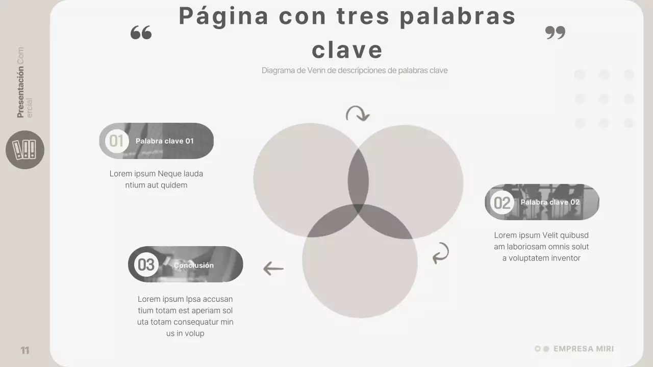 Una presentación de empresa sencilla y de color beige