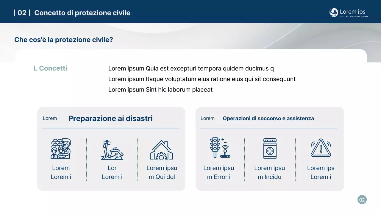 Formazione di protezione civile semplice e blu navy