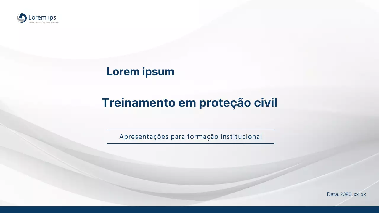 Formação simples, azul-marinho, em matéria de proteção civil