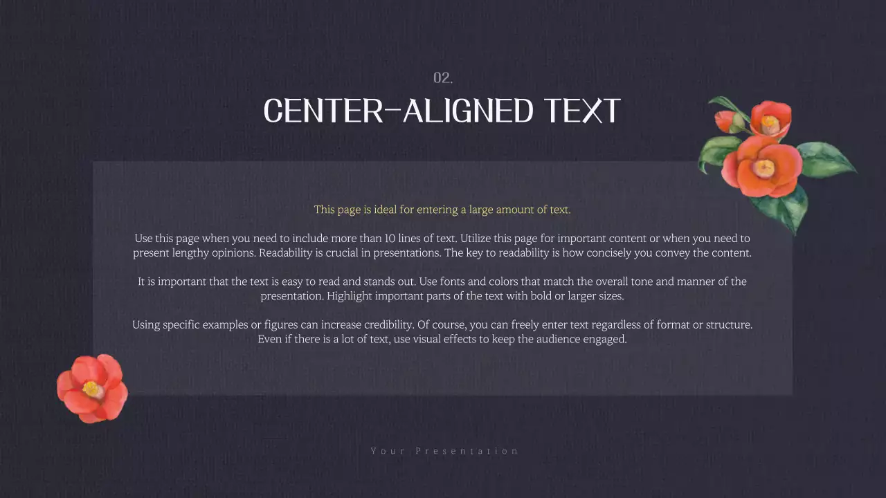 빨간색 우아한 꽃 프레젠테이션